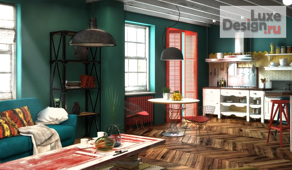 Дизайн интерьера коттеджа "Кухня-гостиная в частном доме" (фото 3) от дизайнера Королева Виктория Дизайн интерьера коттеджа "Кухня-гостиная в частном доме" (фото 3)