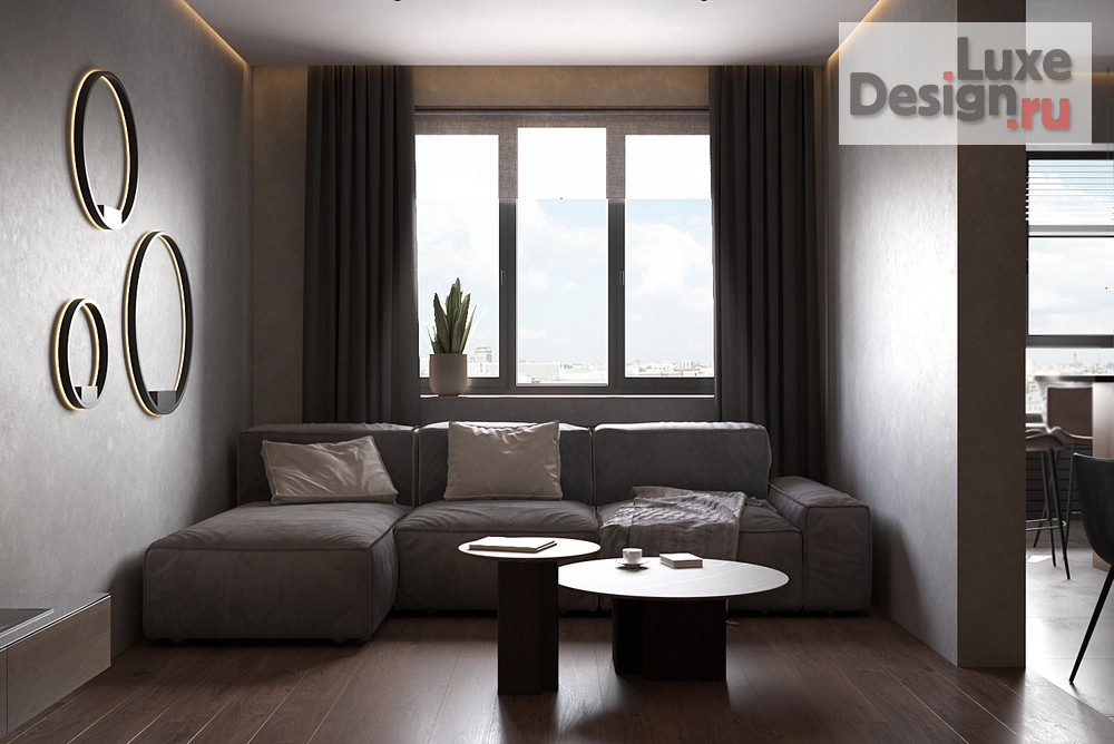 Дизайн интерьера трехкомнатной квартиры "Квартира ЖК Сердце, 98 кв.м " (фото 4)