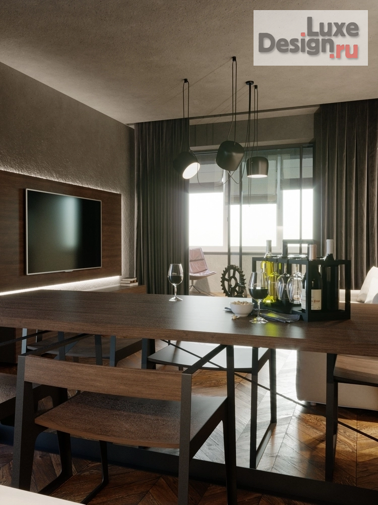 Дизайн интерьера комнаты "Кухня-гостиная" (фото 4)