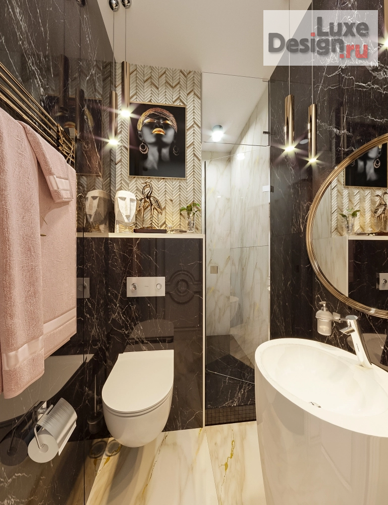 Дизайн интерьера коттеджа "2 смежных Санузла" (фото 1)