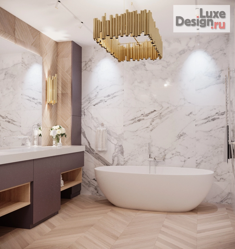 Дизайн интерьера ванной "Ванная, ар-деко / современная классика" (фото 2)