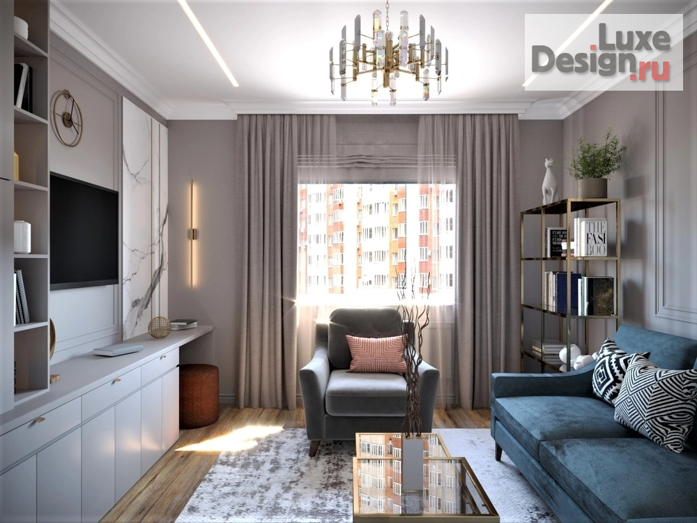 Дизайн интерьера двухкомнатной квартиры "Яркая элегантность" (фото 10)