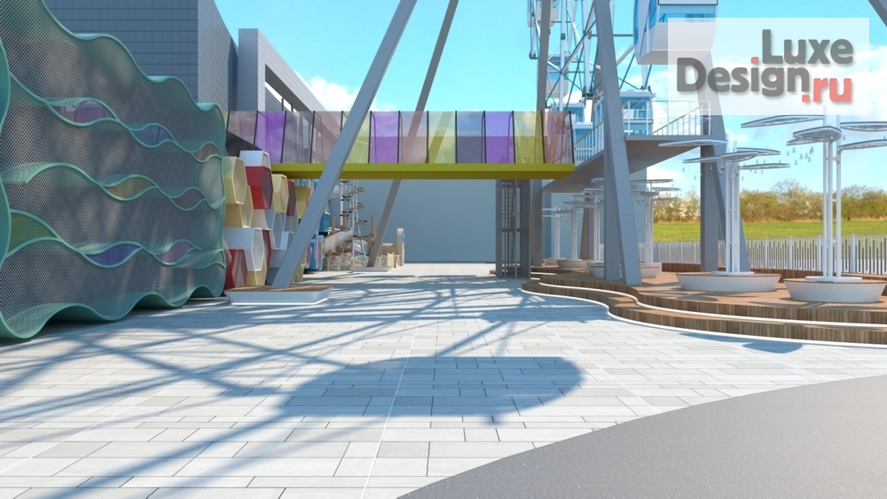 Общественная архитектура "Прогулочная зона отдыха с детским игровым комплексом под колесом обозрения на набережной, г.Челябинск" (фото 3)