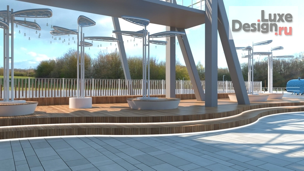 Общественная архитектура "Прогулочная зона отдыха с детским игровым комплексом под колесом обозрения на набережной, г.Челябинск" (фото 1)