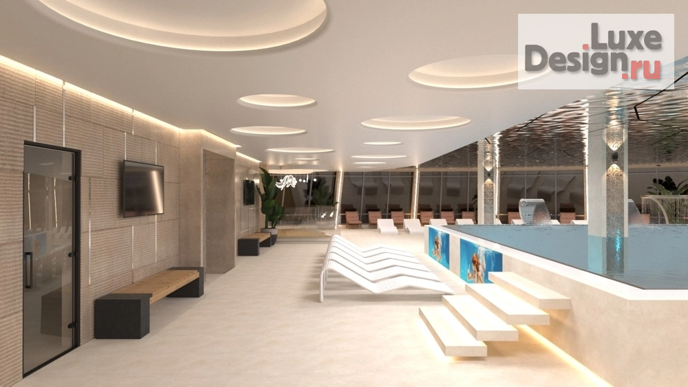 Дизайн интерьера оздоровительного комплекса "Термы "Лето". Закрытый бассейн, г. Челябинск" (фото 9)