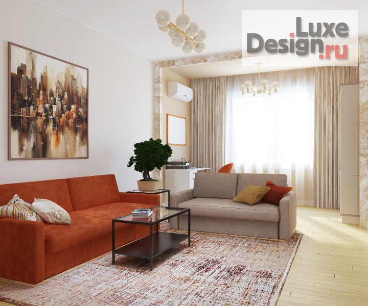 Дизайн интерьера трехкомнатной квартиры "Береговая, 2" (фото 1)