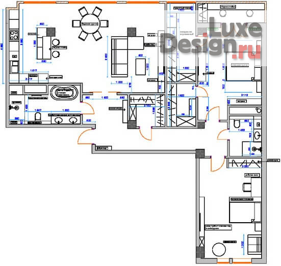 Дизайн интерьера трехкомнатной квартиры "РЕМОНТ В ТРЁХ КОМНАТНОЙ КВАРТИРЕ "ЖК Центральный"" (фото 8)