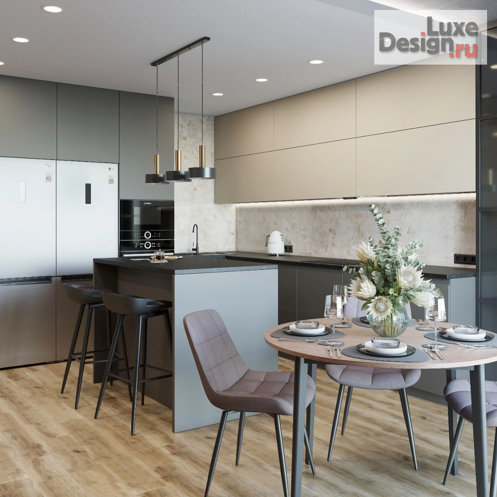 Дизайн интерьера трехкомнатной квартиры "Дизайн-проект кухни-гостиной" (фото 7)