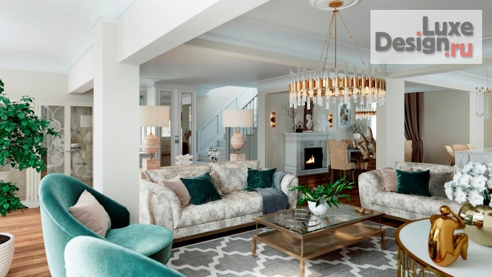 Дизайн интерьера гостиной "Гостиная частного дома" (фото 3)