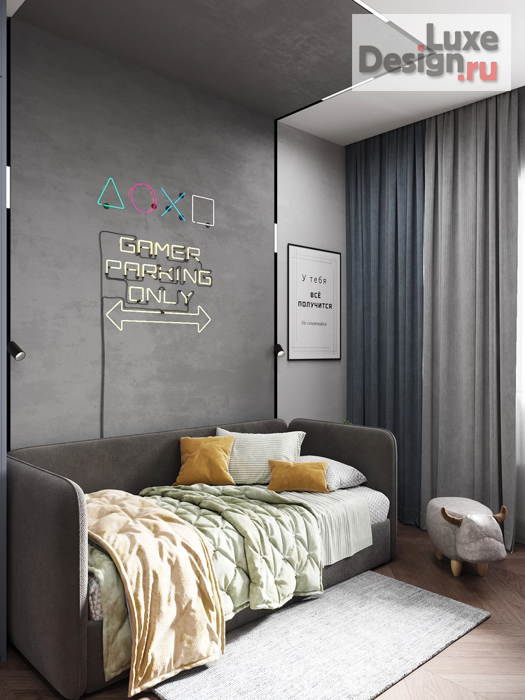 Дизайн интерьера частного дома "Дом с элементами New Classic. 2 этаж Детская зона" (фото 5)