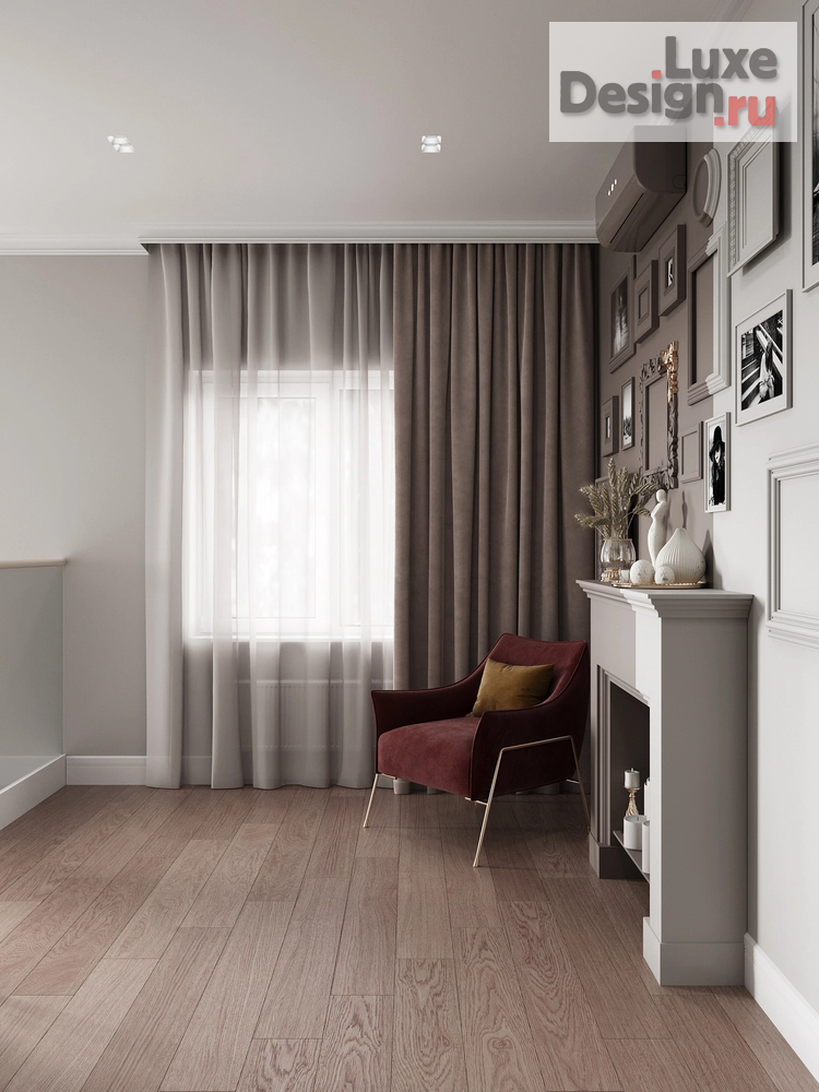 Дизайн интерьера частного дома "Дом с элементами New Classic. 2 этаж . Мастер зона" (фото 5)