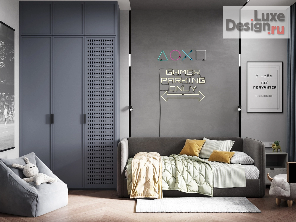 Дизайн интерьера частного дома "Дом с элементами New Classic. 2 этаж Детская зона" (фото 6)