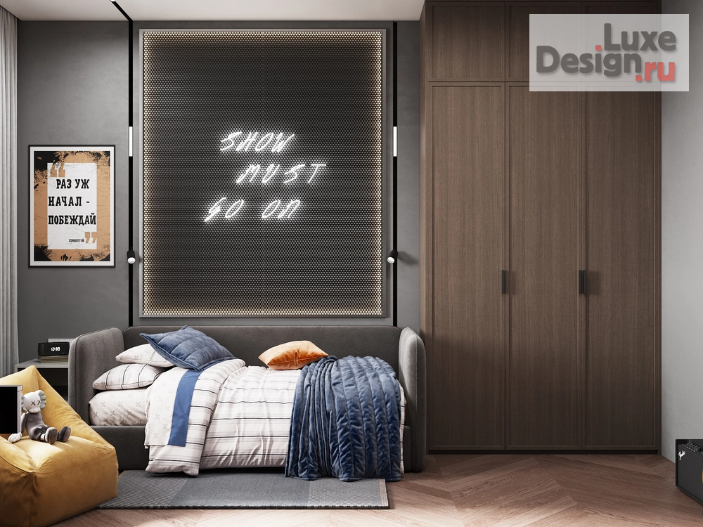 Дизайн интерьера частного дома "Дом с элементами New Classic. 2 этаж Детская зона" (фото 14)