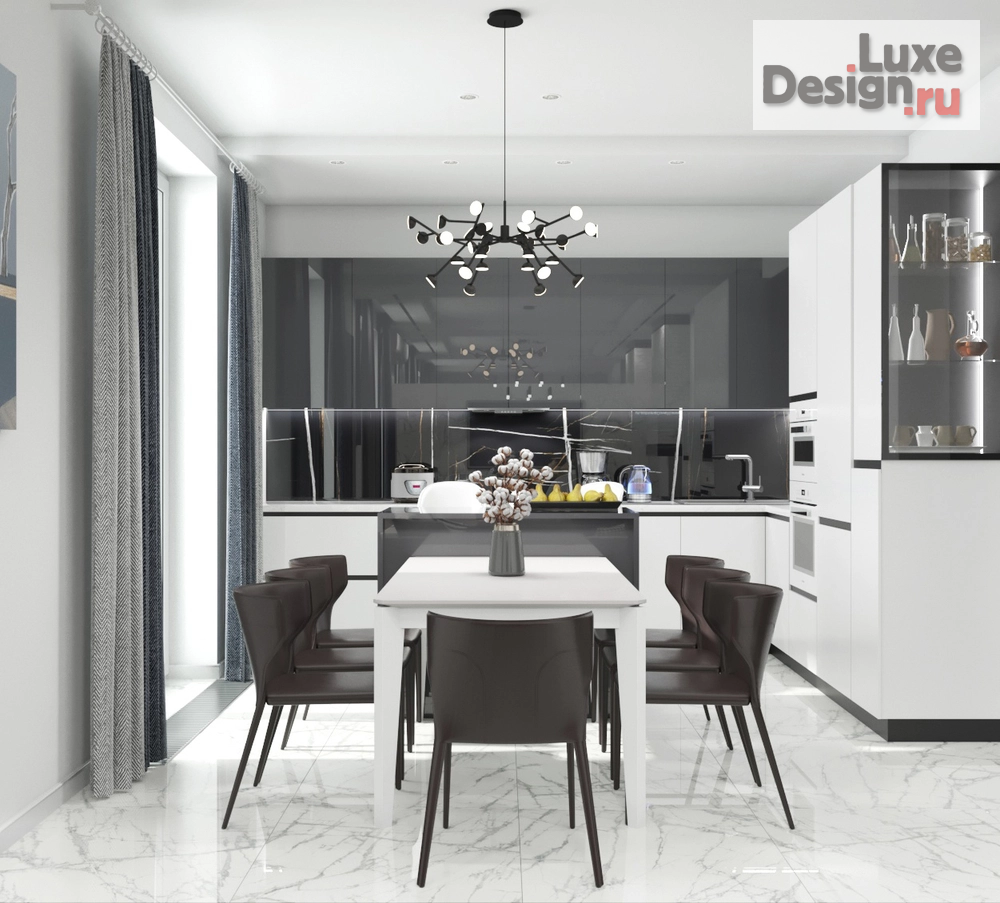 Дизайн интерьера частного дома "Сквер" (фото 3) от дизайнера Грушева Мария Алексеевна Дизайн интерьера частного дома "Сквер" (фото 3)