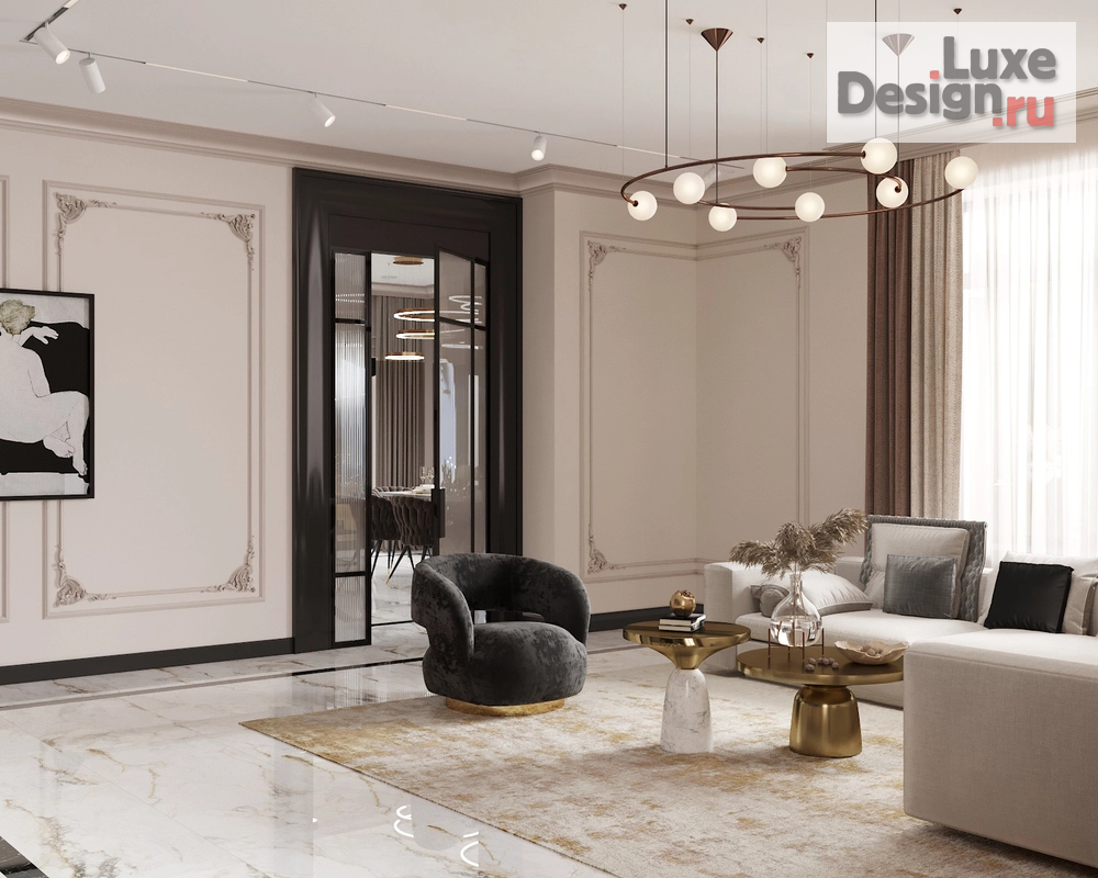 Дизайн интерьера коттеджа "Элегантный шик " (фото 7)