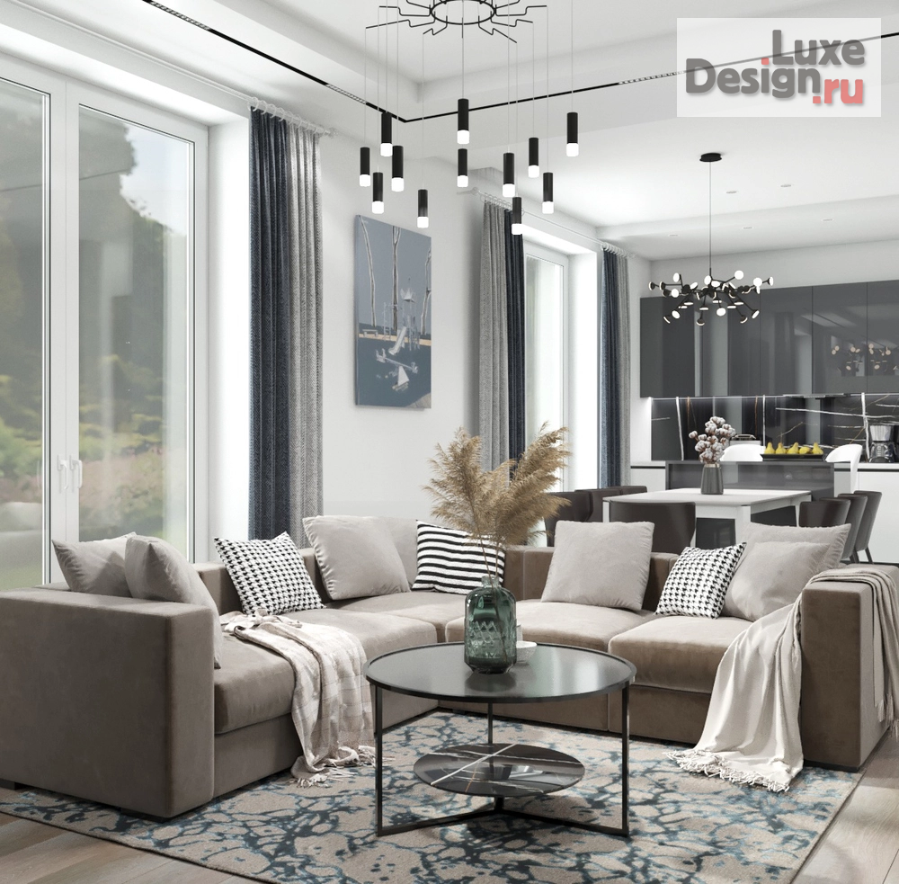 Дизайн интерьера частного дома "Сквер" (фото 1) от дизайнера Грушева Мария Алексеевна Дизайн интерьера частного дома "Сквер" (фото 1)