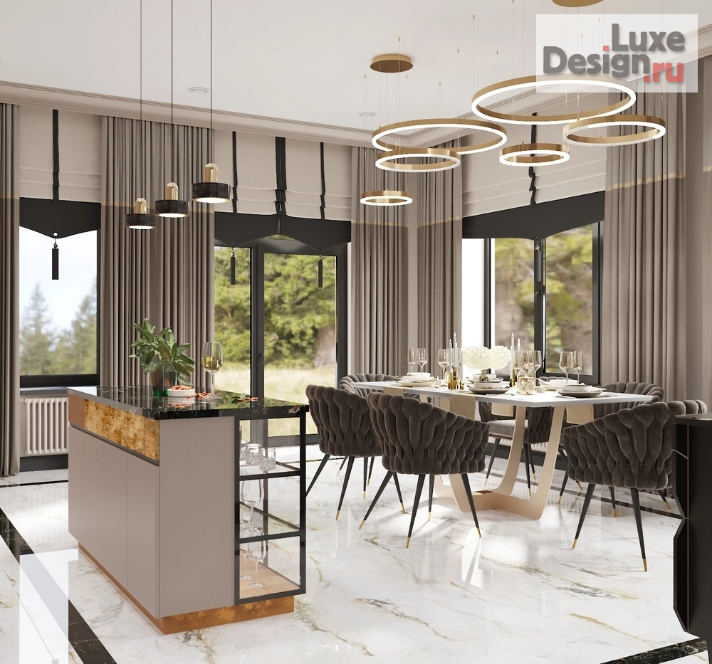 Дизайн интерьера коттеджа "Элегантный шик " (фото 23)