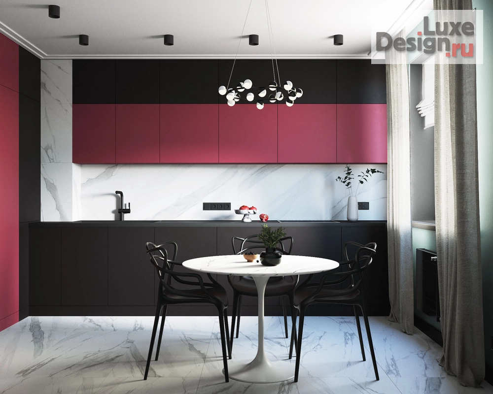 Дизайн интерьера комнаты "ПРОЕКТ КУХНИ "БРУСНИКА+МЯТА" 14М2, ЖК ГУБЕРНСКИЙ" (фото 2)