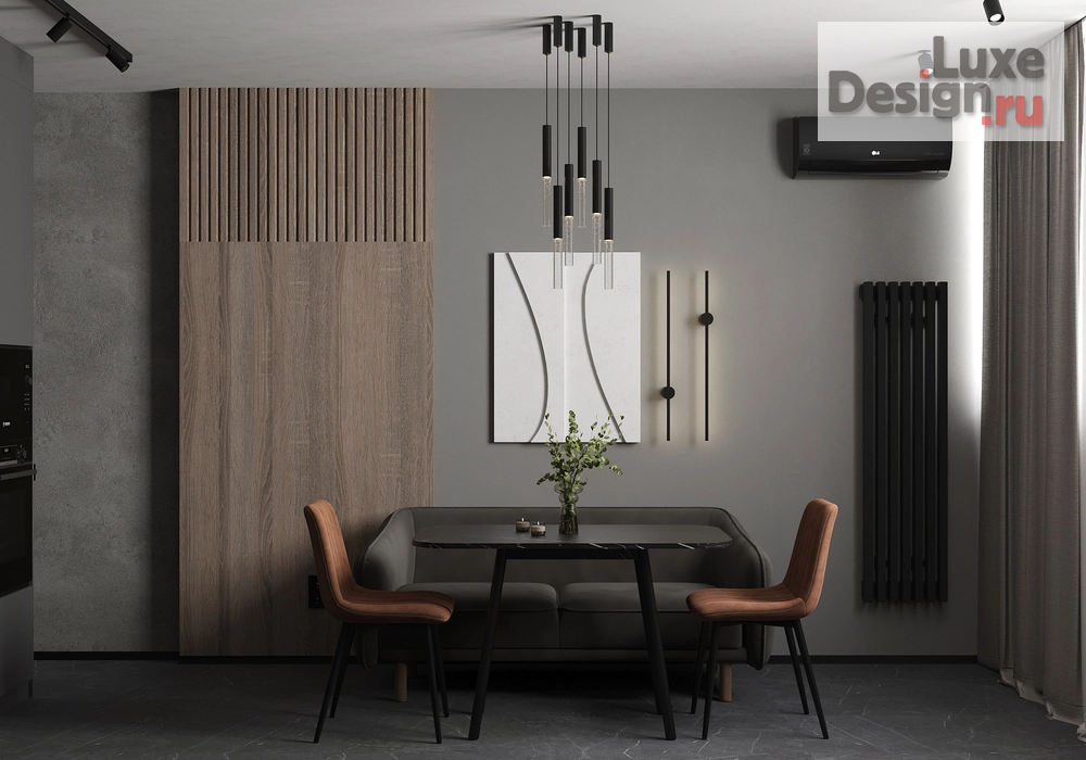 Дизайн интерьера двухкомнатной квартиры "Евродвушка, темный интерьер" (фото 6)