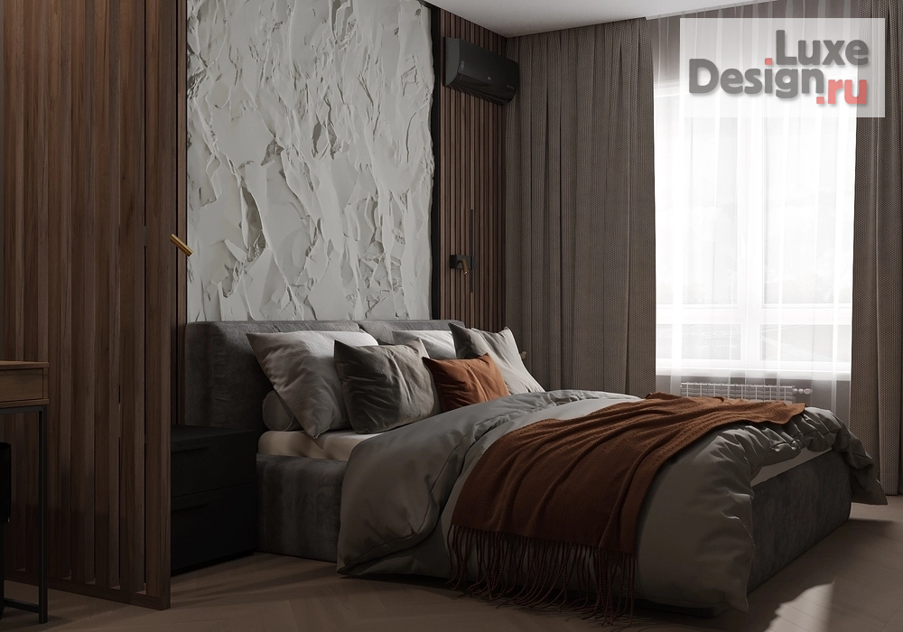 Дизайн интерьера двухкомнатной квартиры "Евродвушка, темный интерьер" (фото 3)