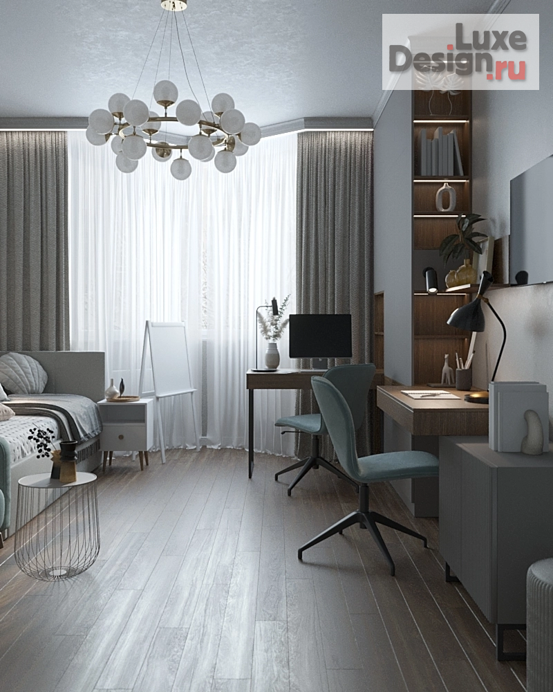 Дизайн интерьера комнаты "ДЕТСКАЯ ДЛЯ ДВУХ СЕСТЕР-ПОДРОСТКОВ" (фото 7)