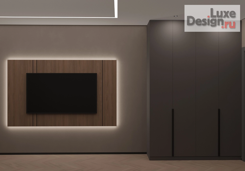 Дизайн интерьера двухкомнатной квартиры "Евродвушка, темный интерьер" (фото 4)