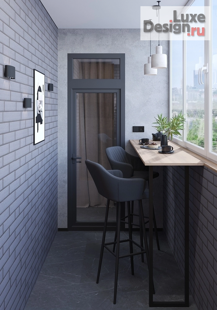 Дизайн интерьера двухкомнатной квартиры "Евродвушка, темный интерьер" (фото 13)