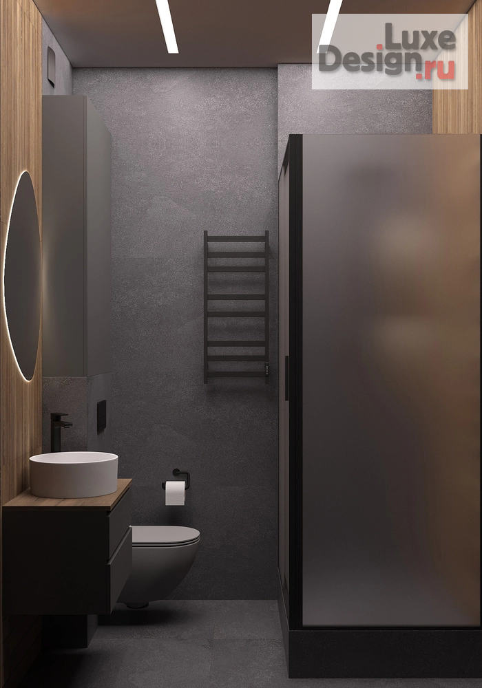 Дизайн интерьера двухкомнатной квартиры "Евродвушка, темный интерьер" (фото 10)