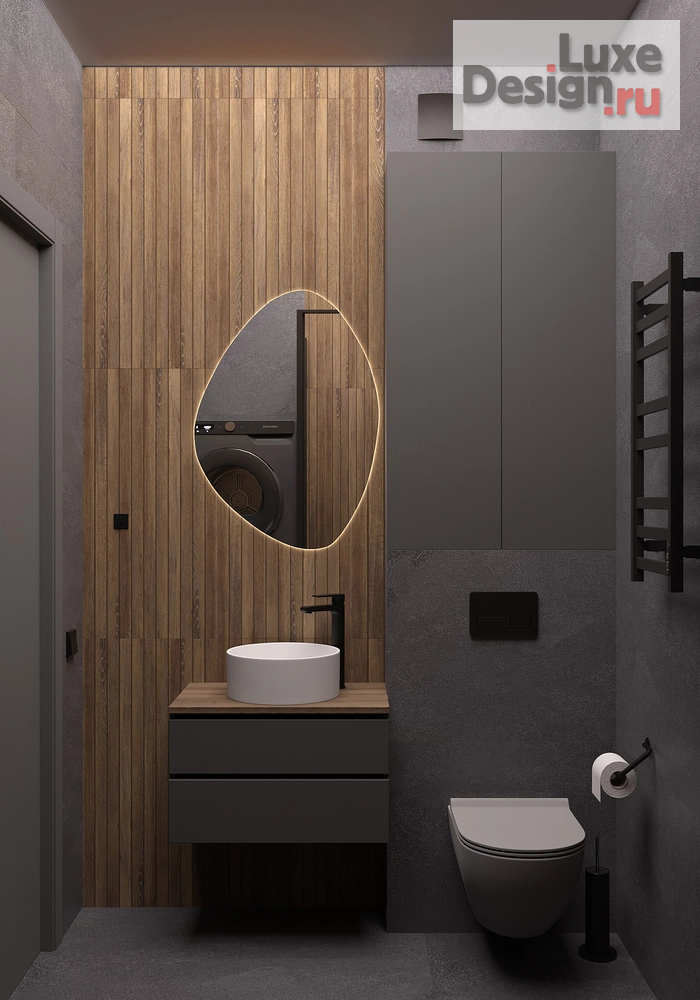 Дизайн интерьера двухкомнатной квартиры "Евродвушка, темный интерьер" (фото 11)