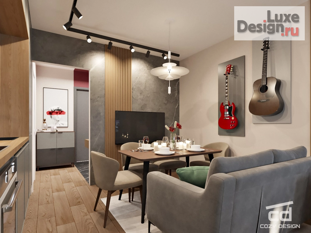 Дизайн интерьера однокомнатной квартиры "Квартира 38м2 в Москве" (фото 12) от дизайнера Ярыгина Анна Александровна Дизайн интерьера однокомнатной квартиры "Квартира 38м2 в Москве" (фото 12)