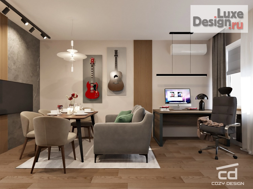 Дизайн интерьера однокомнатной квартиры "Квартира 38м2 в Москве" (фото 1) от дизайнера Ярыгина Анна Александровна Дизайн интерьера однокомнатной квартиры "Квартира 38м2 в Москве" (фото 1)