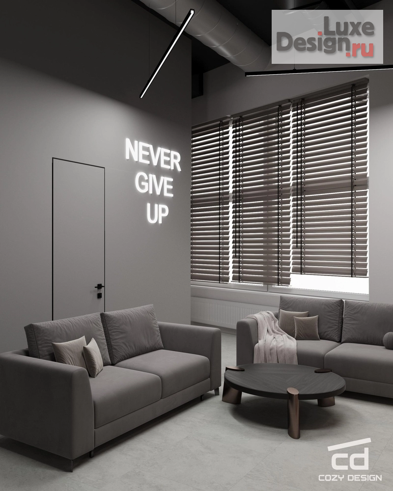 Дизайн интерьера оздоровительного комплекса "Холл и раздевалки спортзала в Москве" (фото 2)