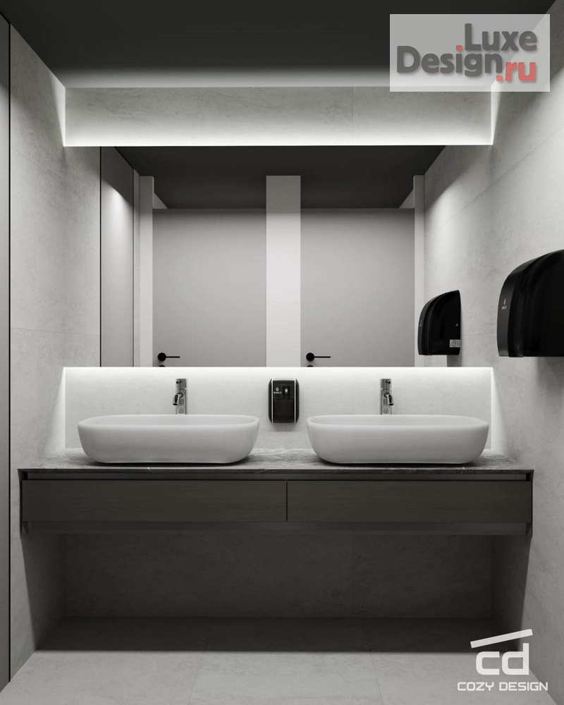 Дизайн интерьера оздоровительного комплекса "Холл и раздевалки спортзала в Москве" (фото 12)