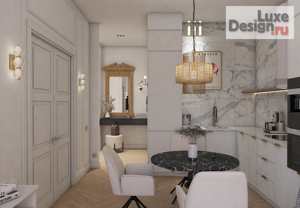 Дизайн интерьера однокомнатной квартиры "Квартира 45м2 в Москве" (фото 2)