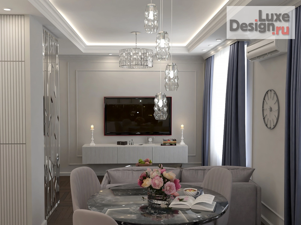 Дизайн интерьера однокомнатной квартиры "Проект для девушки-блогера" (фото 2)