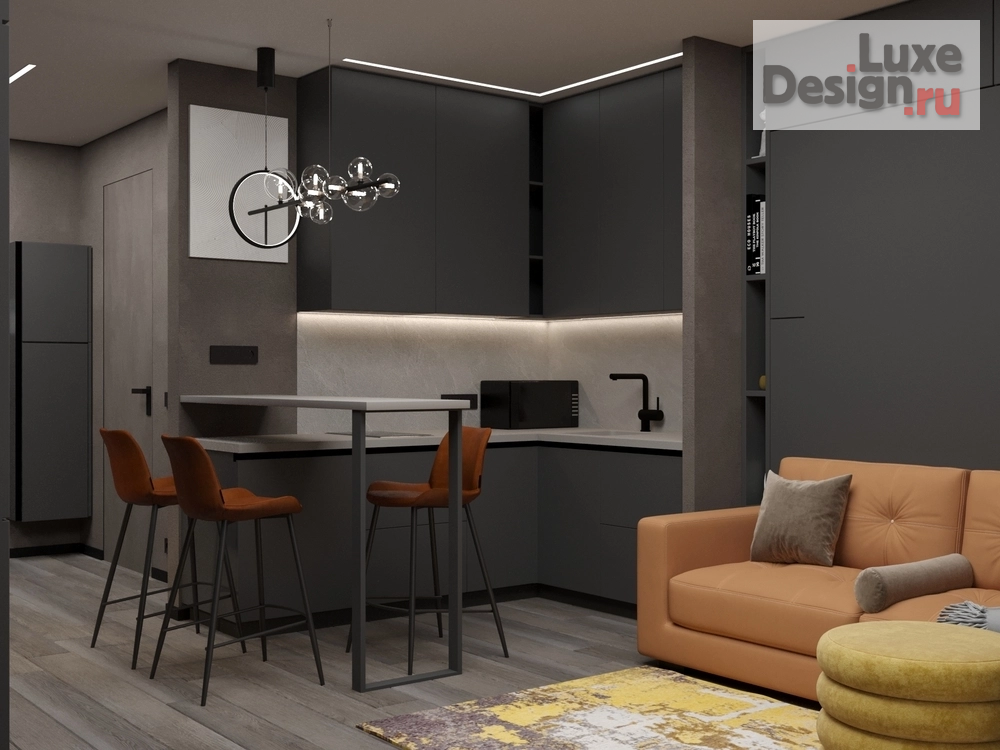 Дизайн интерьера квартиры студии "Студия" (фото 1)