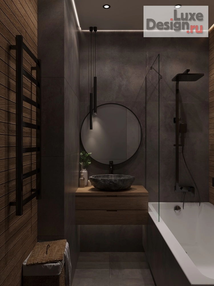 Дизайн интерьера двухкомнатной квартиры "dark minimalism" (фото 13)