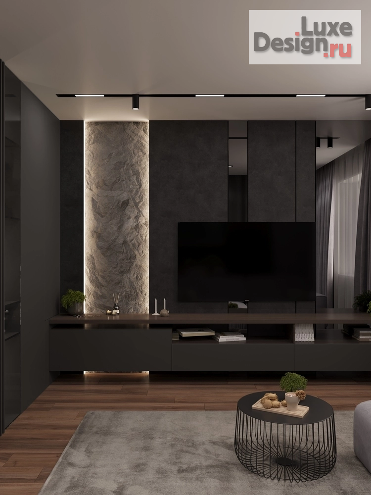 Дизайн интерьера двухкомнатной квартиры "dark minimalism" (фото 28)