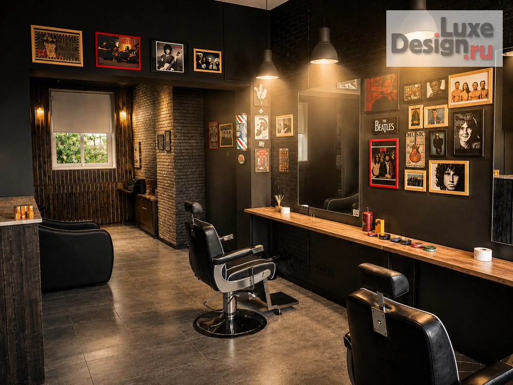 Дизайн интерьера салона красоты "Барбершоп The People's Barber" (фото 1) от дизайнера Студия дизайна Светланы Старыгиной Дизайн интерьера салона красоты "Барбершоп The People's Barber" (фото 1)