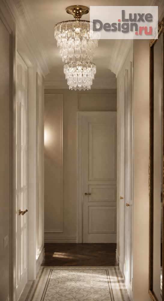 Дизайн интерьера двухкомнатной квартиры "Moscow Stalinist Apartment | Modern French Classic Interior" (фото 6) от дизайнера Студия дизайна Светланы Старыгиной Дизайн интерьера двухкомнатной квартиры "Moscow Stalinist Apartment | Modern French Classic Interior" (фото 6)