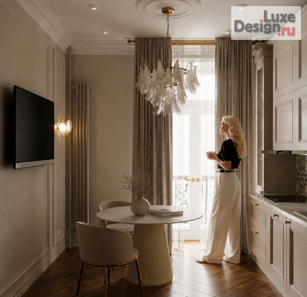 Дизайн интерьера двухкомнатной квартиры "Moscow Stalinist Apartment | Modern French Classic Interior" (фото 1) от дизайнера Студия дизайна Светланы Старыгиной Дизайн интерьера двухкомнатной квартиры "Moscow Stalinist Apartment | Modern French Classic Interior" (фото 1)