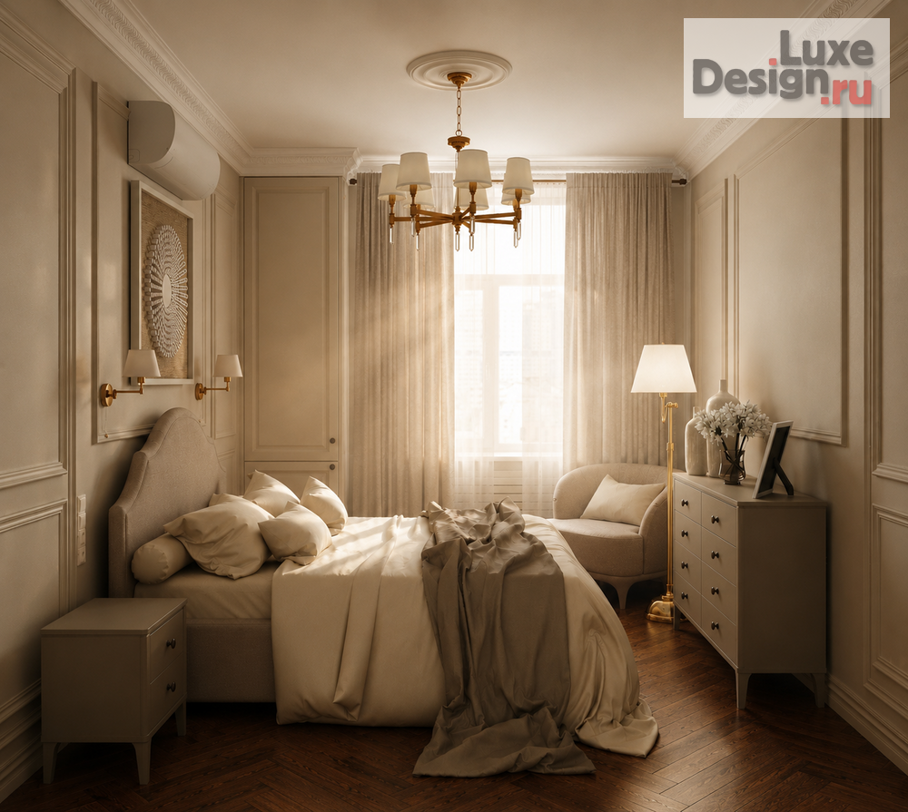 Дизайн интерьера двухкомнатной квартиры "Moscow Stalinist Apartment | Modern French Classic Interior" (фото 16) от дизайнера Студия дизайна Светланы Старыгиной Дизайн интерьера двухкомнатной квартиры "Moscow Stalinist Apartment | Modern French Classic Interior" (фото 16)