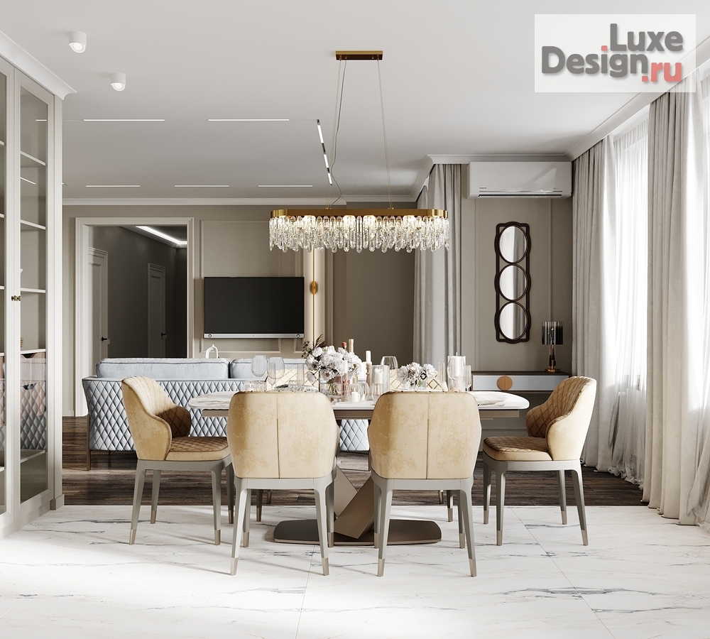 Дизайн интерьера кухни "Элегантная гармония пространства" (фото 1) от дизайнера Студия дизайна Светланы Старыгиной Дизайн интерьера кухни "Элегантная гармония пространства" (фото 1)