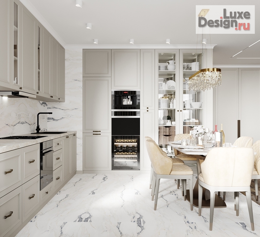 Дизайн интерьера кухни "Элегантная гармония пространства" (фото 2) от дизайнера Студия дизайна Светланы Старыгиной Дизайн интерьера кухни "Элегантная гармония пространства" (фото 2)