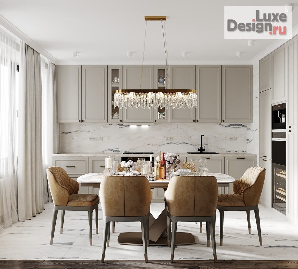 Дизайн интерьера кухни "Элегантная гармония пространства" (фото 3) от дизайнера Студия дизайна Светланы Старыгиной Дизайн интерьера кухни "Элегантная гармония пространства" (фото 3)