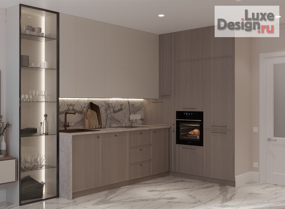 Дизайн интерьера кухни "Quiet Luxury Residence/Резиденция тихой роскоши" (фото 4)