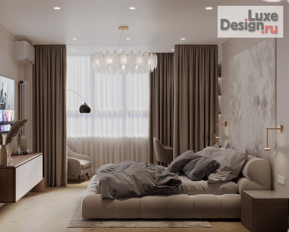 Дизайн интерьера спальни "Soft Geometry | Krasnodar Residence" (фото 6)