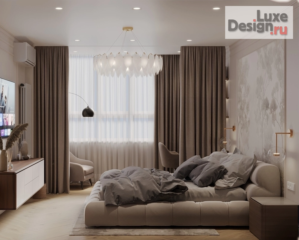 Дизайн интерьера спальни "Soft Geometry | Krasnodar Residence" (фото 6) от дизайнера Старыгин Иван Дмитриевич Дизайн интерьера спальни "Soft Geometry | Krasnodar Residence" (фото 6)