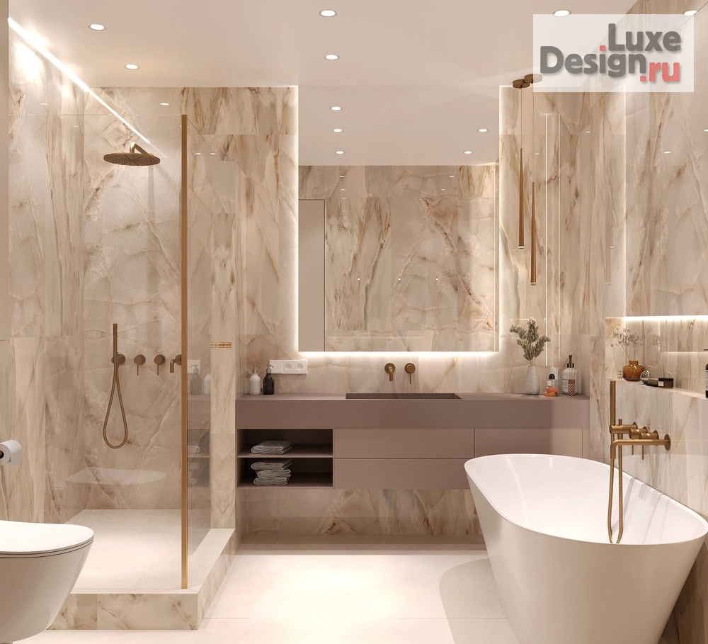 Дизайн интерьера комнаты "Ванная и душевая комната, г. Москва" (фото 2)