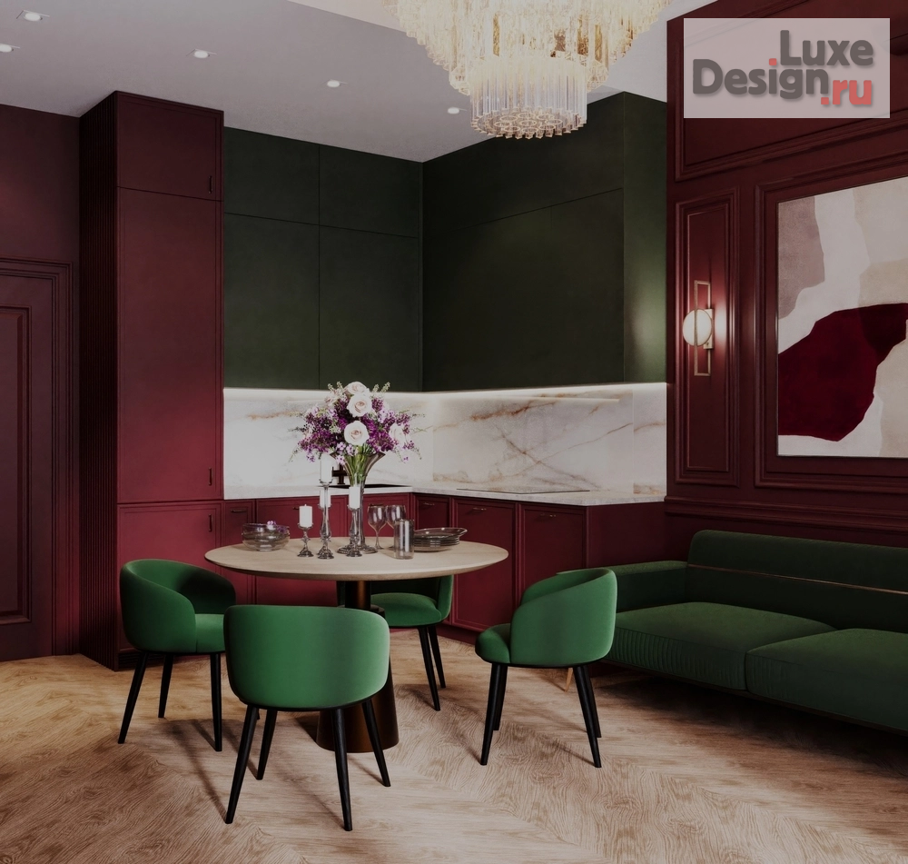 Дизайн интерьера кухни "Дизайн-проект в смешании стилей неоклассики с элементами ар-деко" (фото 3)